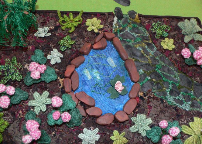 Pond with three fish